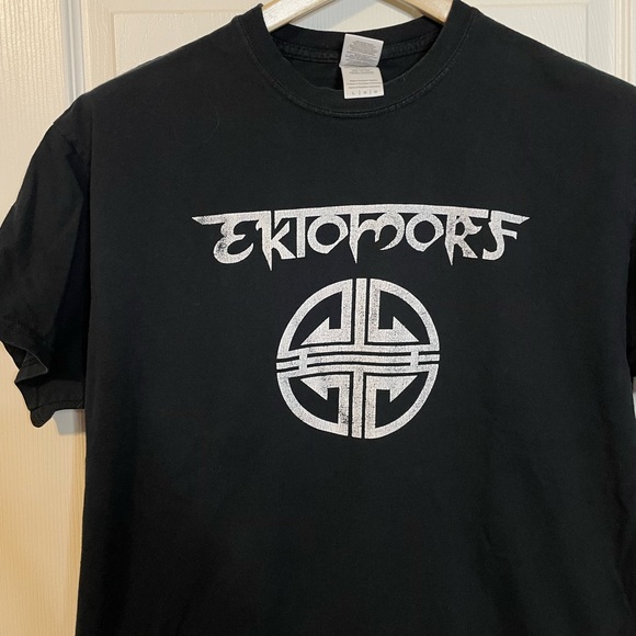 Gildan b&w Ektomorf ‘Groove Assault Tour 2016’ graphic band tee unisex sz L - Picture 2 of 7